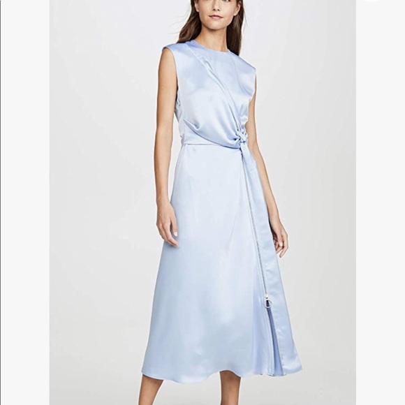 Cedric Charlier Womens Satin Wrap Dress - Picture 1 of 6